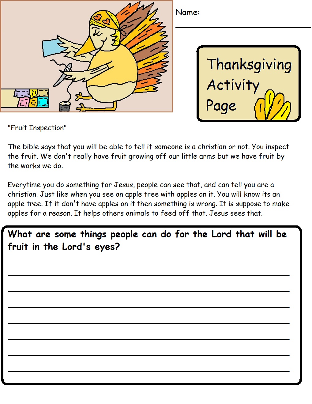 Thanksgiving sunday school lesson